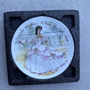 Henri d'Arceau Limoges Scarlet en Crinoline 1865 Plate "Le Femmes Du Siecle"